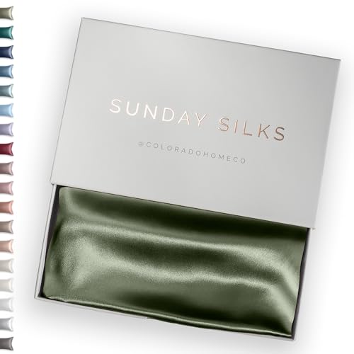 SUNDAYSILKS??? 100% Mulberry Silk Pillowcase, Silk Pillow Cases for Hair & Skin, Superior to Satin Pillowcase, with Zipper, Standard, Queen, King Sizes, Anti-Wrinkle, Cooling, Non-Slip Silk Pillowcases