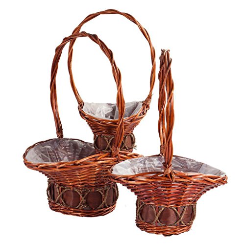 CREATIONS Meng Set of Baskets Floristas, Sauce, Honey and Natural, 36 x 43 x 22 cm, Pack of 3