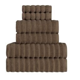 BERIBO Cloud Turkish Towels 100% Cotton - Set of 6-620gsm (Truffle Brown)