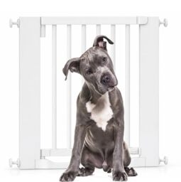 Bettacare Wooden Heritage Flat Step Dog Gate, White, 71cm - 79cm