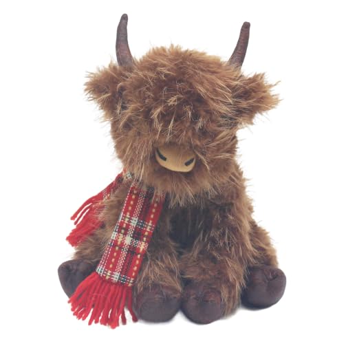 Lesser & Pavey Hamish Highland Cow Small Plush Doorstop - Charming animal design, soft plush finish, sturdy filling, decorative accessory, practical household use