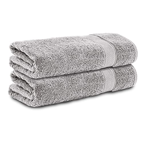 Komfortec Set of 2 Hand Towels 50 x 100 cm 100% Cotton 470 g/m² Terry Cloth Soft Silver