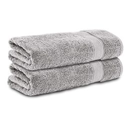 Komfortec Set of 2 Hand Towels 50 x 100 cm 100% Cotton 470 g/m² Terry Cloth Soft Silver