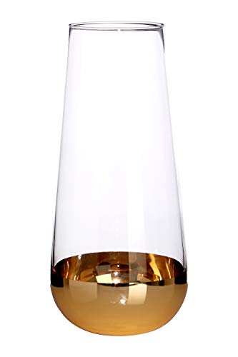 Premier Horizon Vase, Clear Glass/Gold