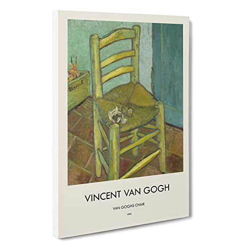 Chair Vincent Van Gogh Canvas Print - Gallery Wrapped 30mm Frame Wall Art - 30x20 inches - Ready to Hang - Impressionist Picture - Living Room Bedroom Lounge Office