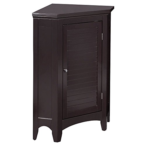 Teamson Home Versanora Free Standing Wooden Corner Cupboard Bathroom Storage Cabinet Unit, MDF, Brown, 62.87 x 43.18 x 81.28 cm, AELG-596