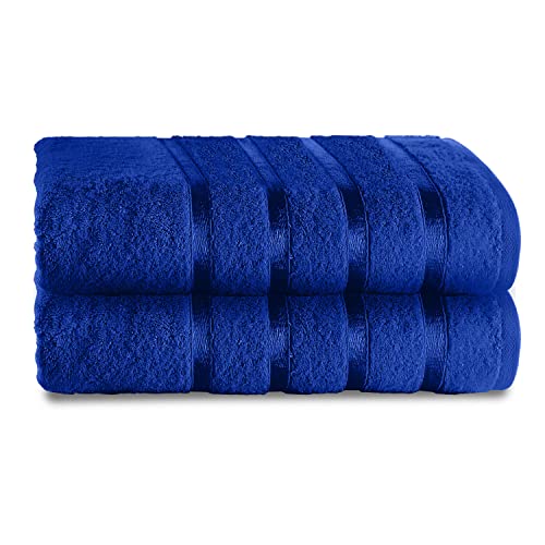 GC GAVENO CAVAILIA 500 GSM Luxury Bath Sheets, Extra Absorbent Premium Quality 2PK Large 100% Cotton Towels, Royal Blue, 2PK