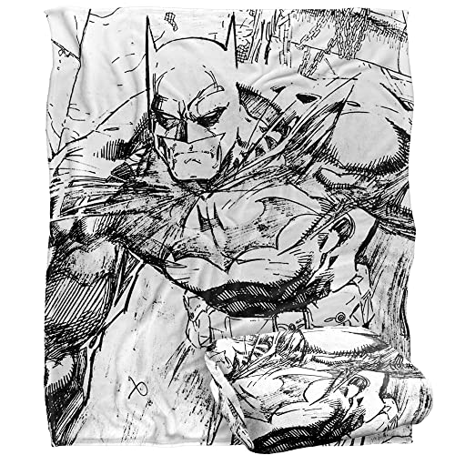 BATMAN Pencils Officially Licensed Silky Touch Super Soft Throw Blanket 152 x 127 cm