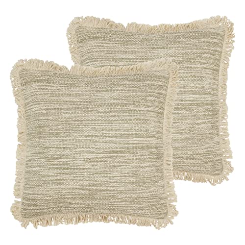 furn. Sienna Polyester Filled Cushions (Twin Pack), Cotton, Natural