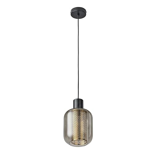 OSRAM Decor Firefly Pendant E27 Pendant Light, 170mm, Black, Metal/Glass, Industrial Style, Textile Cable