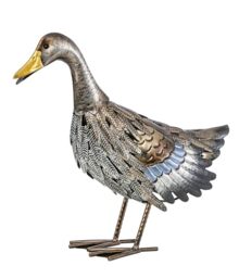Dehner Duck Figurine, Metal, Silver/Brown, one Size