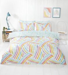 Rapport Home Microfibre Multicoloured Art Duvet Cover Set Double Bedding