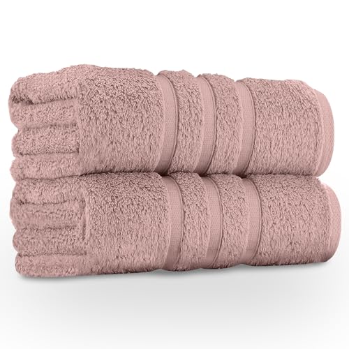 GC GAVENO CAVAILIA Premium Jumbo Bath Sheet 2 Pack - 100% Ring Spun Cotton Towels Bath Sheet - Highly Water Absorbent & Quick Dry Extra Large Bath Sheets - Soft Hotel Quality Bath Towel - Blush Pink