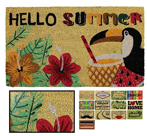 LUCA HOME Natural Coir Mat 40x70cm Non Slip Coir Mat Absorbent Entrance Door Mat Ideal for Indoor and Outdoor Use