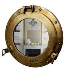 Antique Brass Mirror Porthole Wall Hanging Nautical Home Decorative