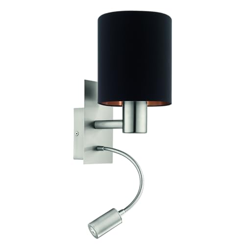 Eglo Pasteri E27 LED 1X40W 1X2 4W Textile Pendant Steel Nickel IP20 220-240V