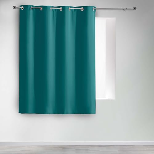 Douceur d'Intérieur, Blackout Curtain with Eyelets 135 x 180 cm Peacock Blue