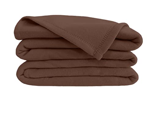Poyet Motte poleco Polyester Fleece Blanket Chocolate, polyester, chocolate, 220x180 cm