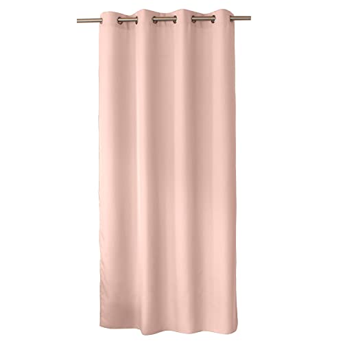 Enjoy Home Basic Polyester Curtain with 8 Silver Eyelets Diameter 4 cm 140 x 240 cm Old Pink