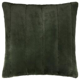 Paoletti Empress Polyester Filled Cushion – Soft Faux Fur Velvet Decorative Cushion with Concealed Zip for Elegant Home Styling (Pine - 55x55cm)