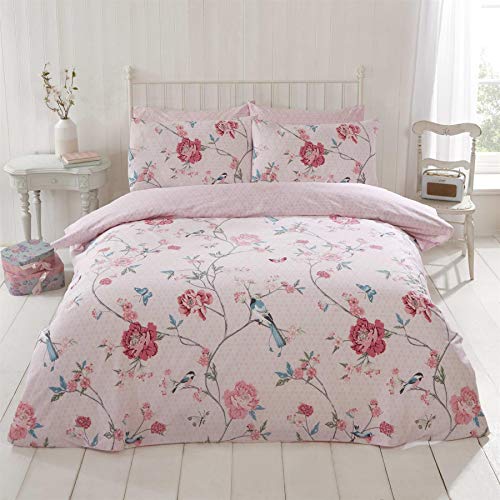 Rapport Home Tranquility Floral Polycotton Duvet Cover Set (Kingsize, Pink)