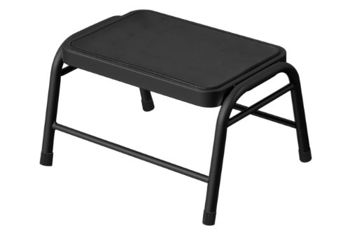 Premier Housewares Step Stool / Strong / Strong Step Stool for Adults / Nonslip Rubber Mat / Small Step Ladder / Kitchen Step Stool – Black