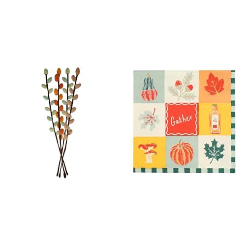 Talking Tables Felt Autumn Branch Decorations 4pk & Autumn Paper Napkins Bundle