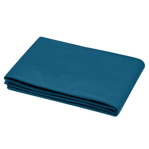 STOF - Flat Sheet - Size 240 x 300 cm - 100% Oeko-Tex Certified Cotton - Petrol - Eden Model - Bed Linen for Home - Soft and Comfortable