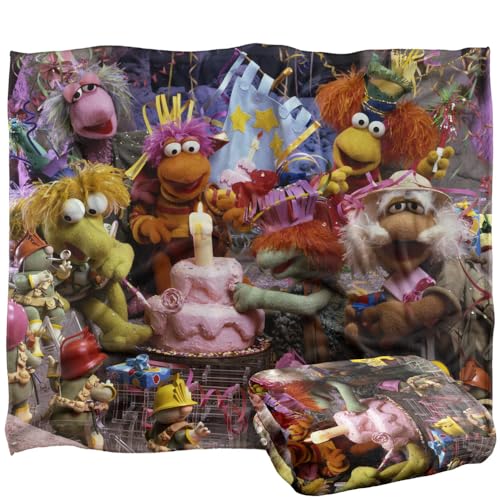 Jim Henson - Fraggle Rock Fraggle 40Th Birthday Party Silky Touch Super Soft Throw Blanket 152 X 127 Cm, White