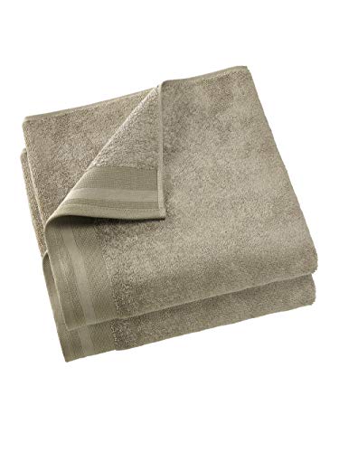 De Witte Lietaer Contessa Luxe Set of 2 Bath Towels, Cotton, Taupe 70 x 140 cm