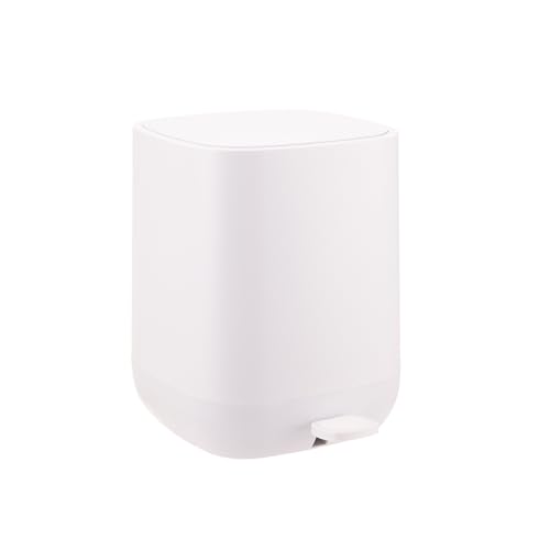 Relaxdays Pedal Waste Bin 9L Soft-Close Removable Inner Bin Plastic Beige 27x21x26cm