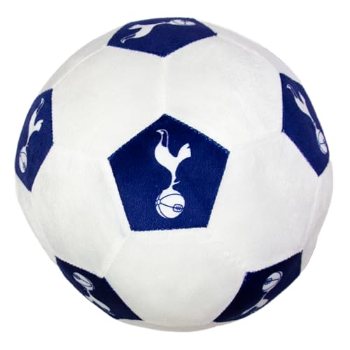 Tottenham Hotspur FC Officially Licensed Soccer Ball Round Cushion, Super Soft White Football Crest Pillow, Perfect For Any Bedroom, on the Sofa 25 x 25cm