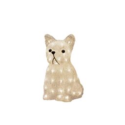 Konstsmide Christmas Outdoor Figures Decoration/Outside Lights LED Acrylic Sitting Dog/Outdoor Lighting (IP44) / 40 Warm White LEDs/Transparent Cable