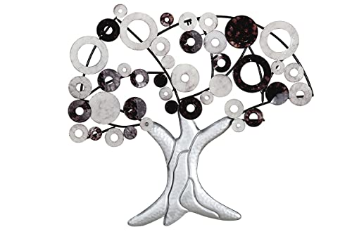 GILDE Wall Relief Metal Silver Tree 79 x 89 x 6 cm Wall Decoration Art Decoration Living Room