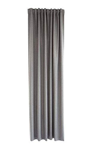 Homing Opaque Curtain Plain Grey Plain Darkening Soft Acoustic Curtain Living Room Bedroom Children's Room Decorative Fabric (1 Piece) 245 x 140 cm (H x W)