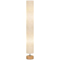HOMCOM LED Floor Lamp for Living Room, 120cm Modern Standing Lamp with 3000K/4500K/6500K Colour Temperatures, Linen Shade and Wooden Base, Grey