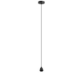LEDSone IP65 Weatherproof E27 Pendant Light Fitting – Industrial Black Metal Ceiling Lamp Holder with 195cm Adjustable Cable Hanging Light for Kitchen, Garden & Home Lighting