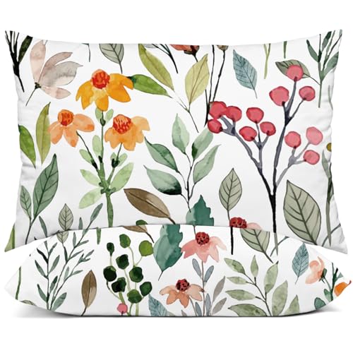 "YIYEA King Size Pillow Cases Set of 2, Ultra Soft Double Brushed Microfiber Pillowcases King, Floral Bed Pillow Covers, Fade Resistant, Easy Slip-On (20""x36"")"
