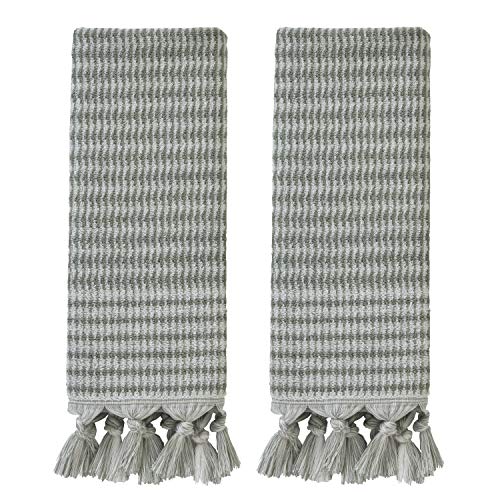 SKL Home Longborough 100% Turkish Cotton Hand Towel Set, 16x26, Sage
