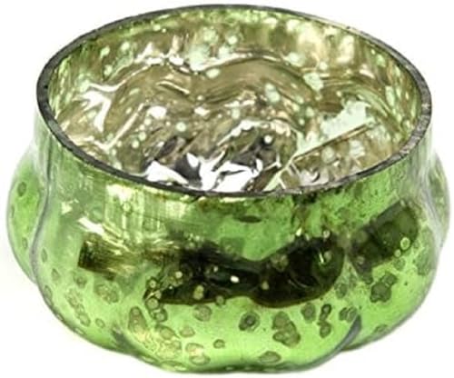 Insideretail Antique Pumpkin Votive, Glass, Green, 5 x 5 cm, Set of 24