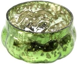 Insideretail Antique Pumpkin Votive, Glass, Green, 5 x 5 cm, Set of 24