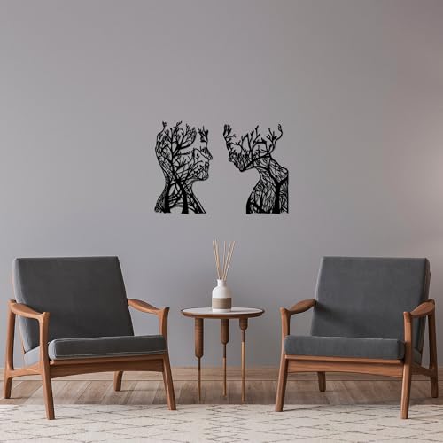Stylish Black Decorative Metal Wall Accessory, 27 x 43 cm & 28 x 38 cm, 100% Metal, 1.5 mm Thick, Perfect for Modern Home Decor & Accent Walls