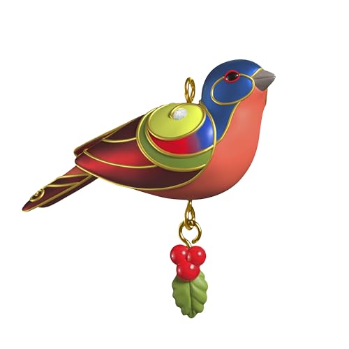 "Hallmark Keepsake 0.75"" Mini Christmas Ornament 2025, Painted Bunting, Gifts for Nature Lovers"