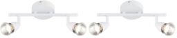 Amalfi 2 Way Adjustable Bar Spotlight Fixture - IP20 Semi Flush Ceiling Light - GU10 LED Compatible Spotlight Lamp - Residential and Commercial Dimmable Light Fitting - Gloss White Finish (Pack of 2)