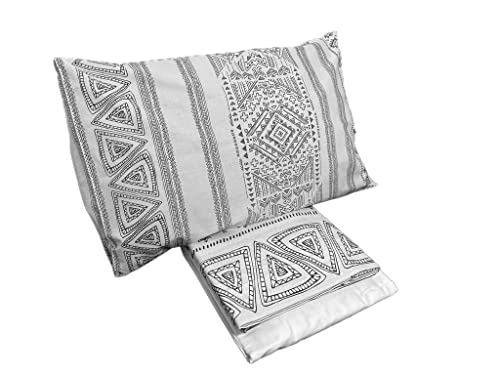 zer0bed, Single Bed Sheet White Black, Indigo, Complete Sheet, Top Sheet, Fitted Sheet, Pillowcase, 100 Percent Pure Cotton, Black White, Bedroom