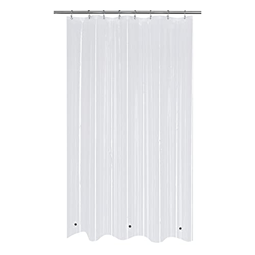 Mrs Awesome Clear Shower Curtain Liner Medium Weight - Sustainable Shower Curtain Plastic with 3 Magnets for Bathroom, 71x72