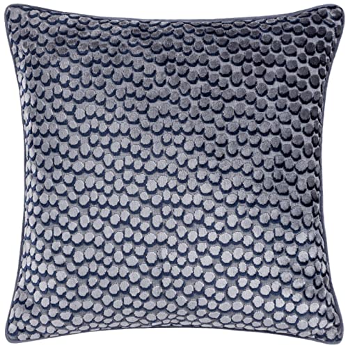 furn. Hoem Lanzo Cut Velvet Piped Cushion with Polyester Pad – Velvet Piped Trim Zip Closure (Dusk – 45 x 45cm)