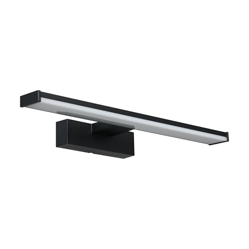EGLO Pandella 1 LED Wall Light, 1-Bulb Wall Light, LED Mirror Light Made of Aluminium and Plastic, Bathroom Lamp in Black, White, LED Wet Room Light, IP 44, Neutral White, L 40 cm