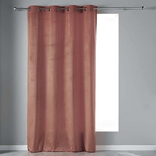 Douceur d'Interieur 140 x 240 cm Eyelet Curtain, Pink