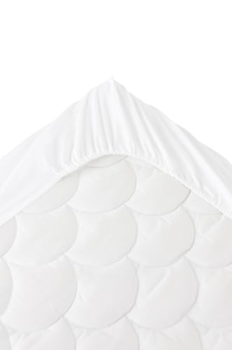 Jotex Zack Fitted Sheet Organic Cotton GOTS Certified Fitted Sheet with Elastic Band - White, 120 x 200 cm